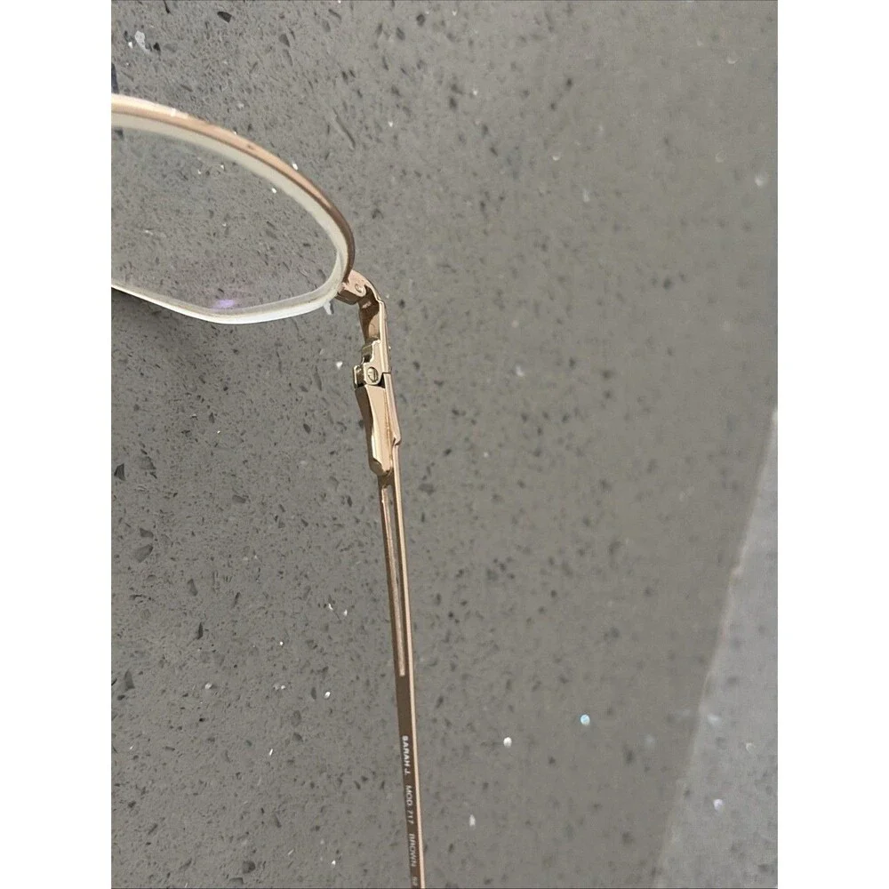 SARAH J Mod. 717 Eyeglasses Frames ONLY Full Rim Brown 52-17-135 Italy gold